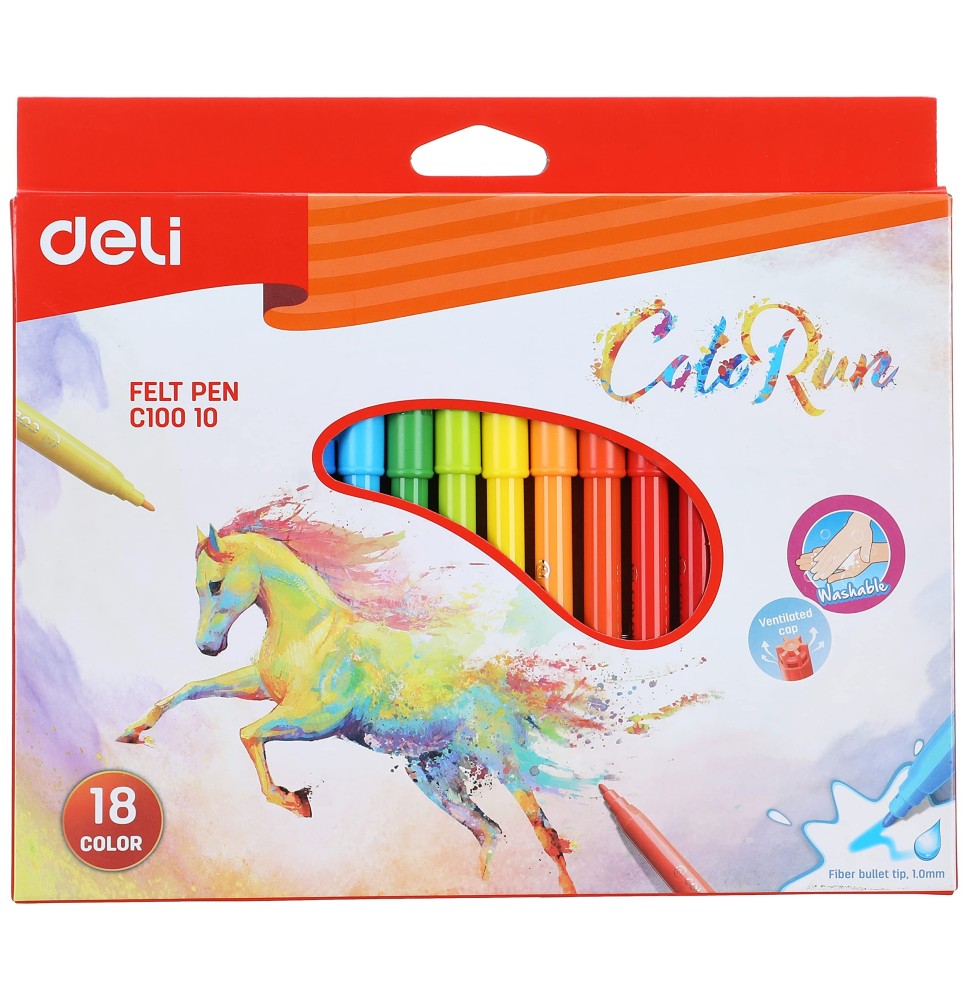 Deli Colorun Felt Pen 18Pcs 1Pck