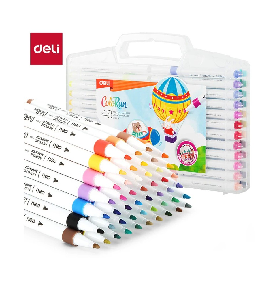 Deli Colorun Acrylic Marker 48Pc 1Box