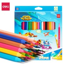 Deli Super Wings Color Pencil 24Pcs 1Pck