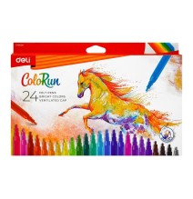 Deli Colo Run Felt Pen 24Pc 1Pck