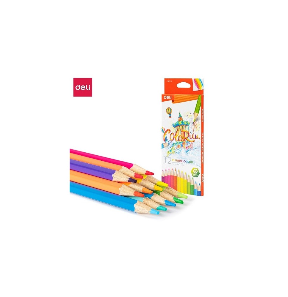 Deli Fluore Color Pencil 12Ppcs 1Pck