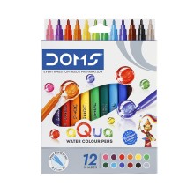 Doms Aqua Water Colour Pens 12 Shades 1 Pck