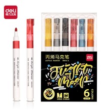 Deli Acrylic Marker 6Pcs 1Pck