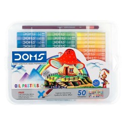 Doms Oil Pastels 50 Shades + Free Drawing Pencil and Scraping Tool