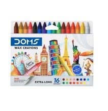 Doms Extra-Long Wax Crayons 16 Pcs 1Pck