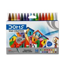 Doms Triangular Extra-Long Wax Crayons 16Shades