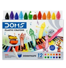 Doms Plastic Crayons Dommymate 12Shades 1Pck