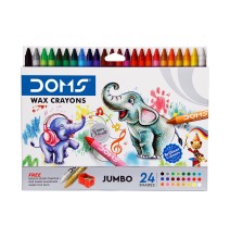 Doms Jumbo Wax Crayons 24Sahdes 1pck