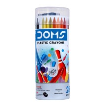 Doms Plastic Crayons & Eraser 28+1Pcs