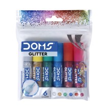 Doms Glitter Glue 5.5ml 6Shades 1Pck