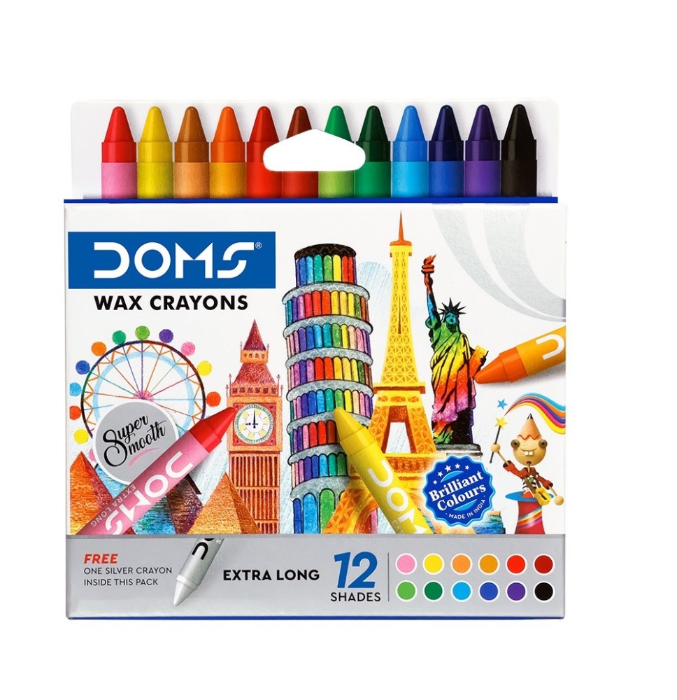 Doms Wax Crayons 12Pcs 1Pck