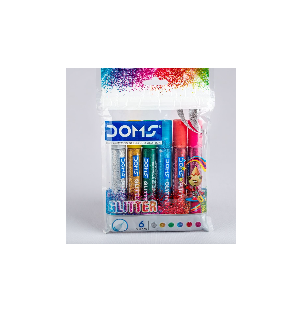 Doms Glitter Glue 10Ml 6Shades 1Pck