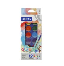 Doms Water Colour Cakes 23mm 12Shades 1Pck