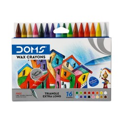 doms triangle extralong wax crayons 12