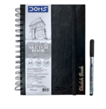 Doms A5 Hardbound Twin Wiro Sketch Book 64Sheets 1Pc