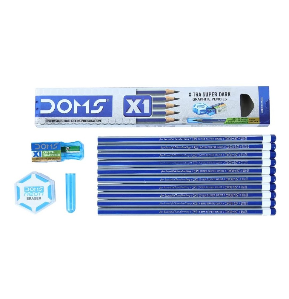 Doms X1 2B X-Tra Super Dark Pencil 12Pcs*1Pck