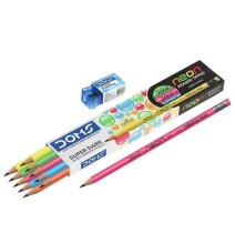 Doms Neon HB Pencils 12Pc 1Pck