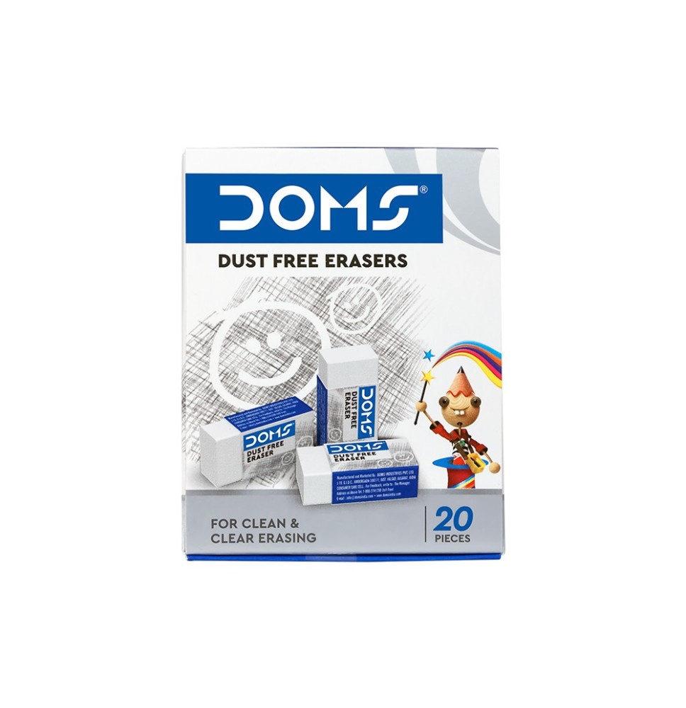 Doms Dust Free Eraser 20Pcs - 1Pck