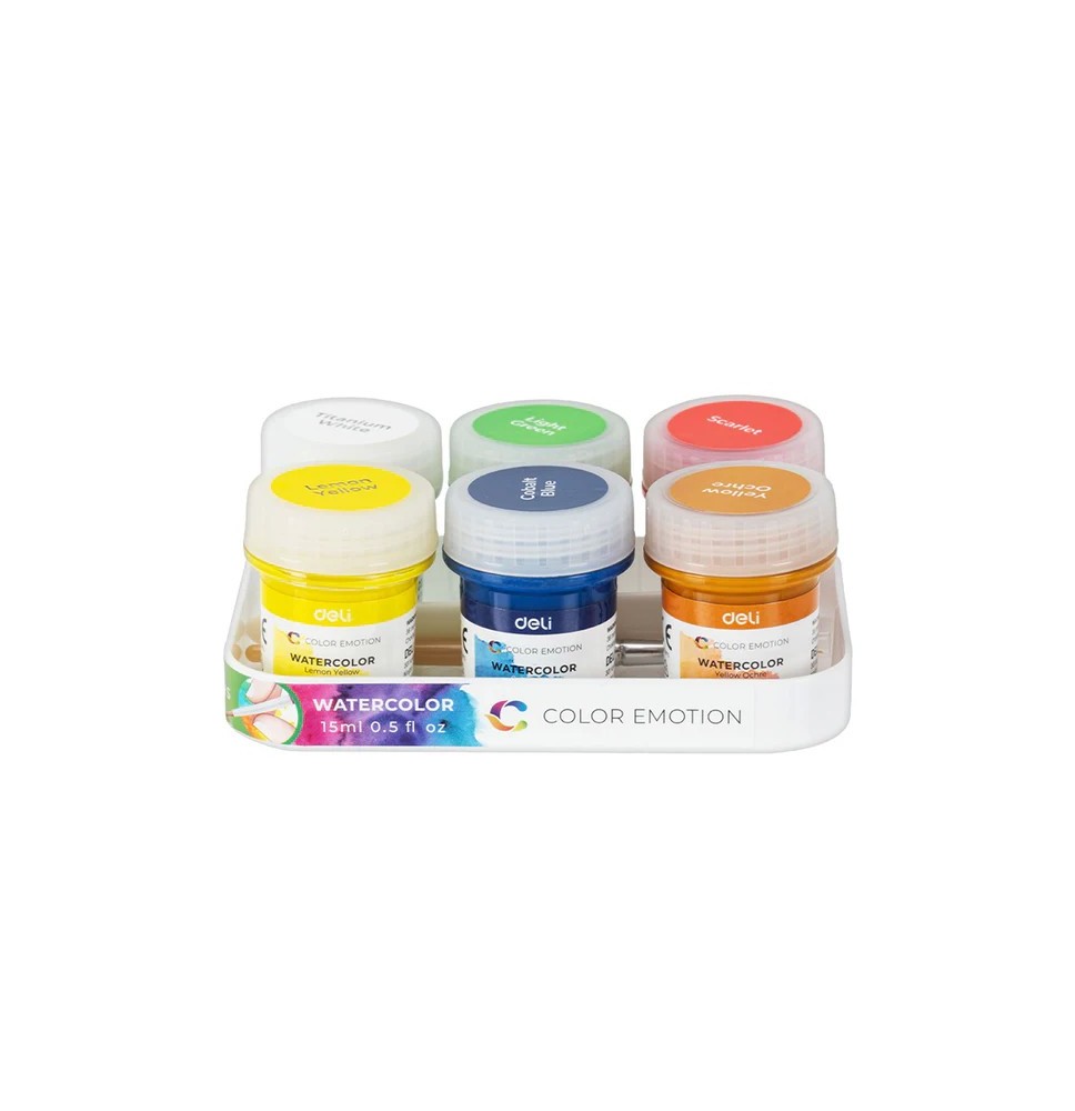 Deli Color Emotion Water Colors 6Pcs 15Ml 1Pck