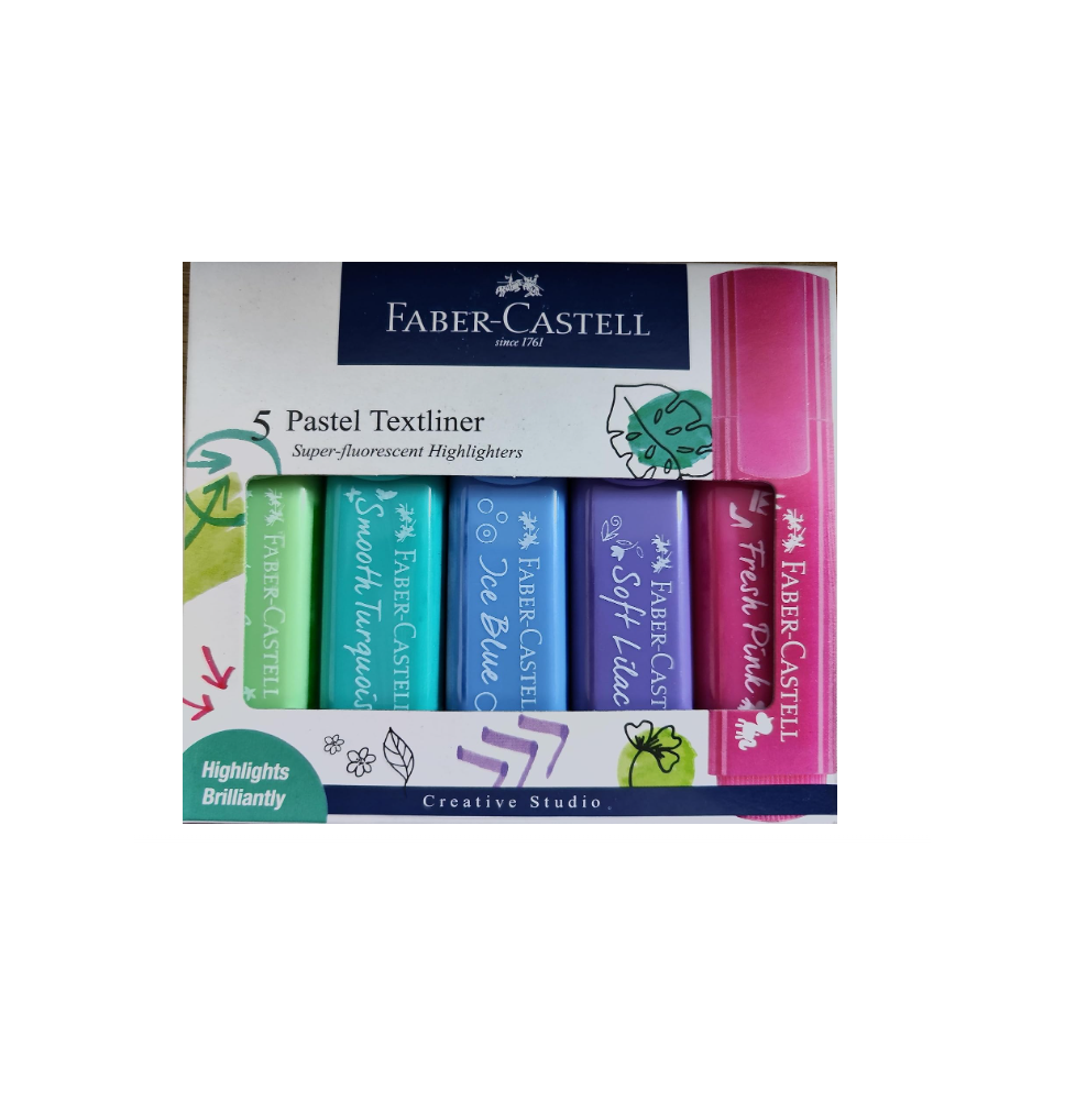 Faber-Castell Texliner Pastel 1x5 Color Set 1Pck