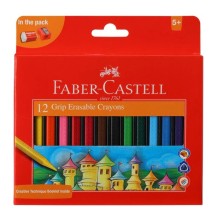 Faber-Casstell  Grip Erasable Crayons 12Pcs 1Pck