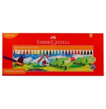 Faber-Casstell 25 Erasable  Plastic Crayons & Sharpener