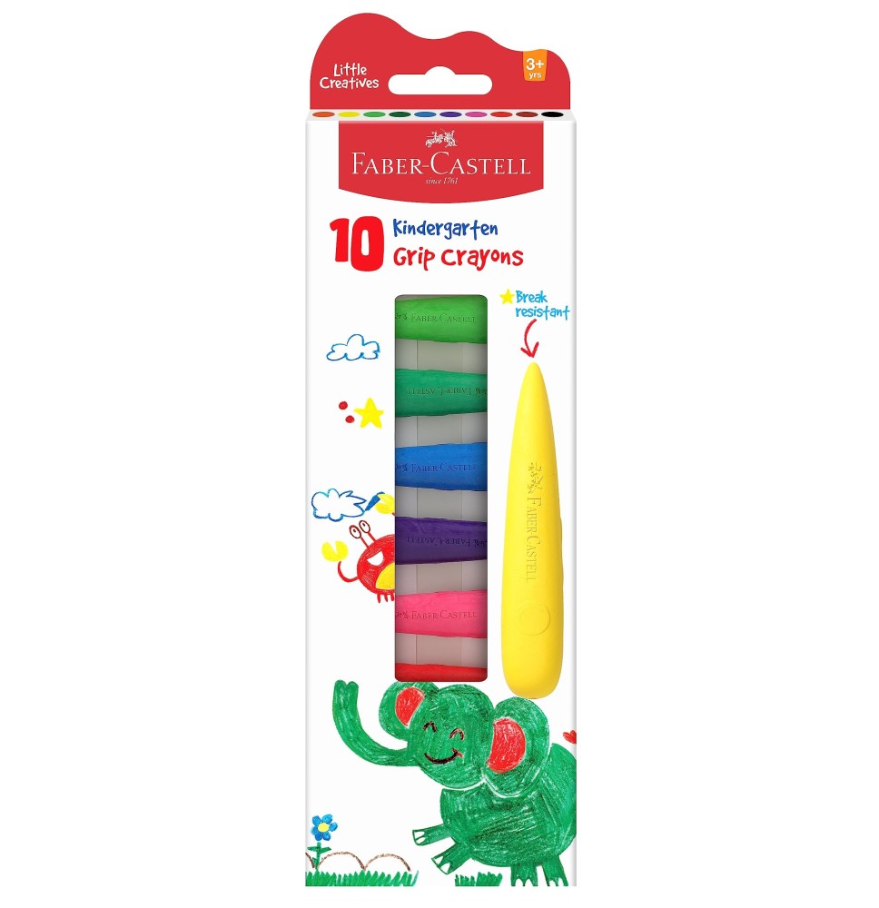 Faber-Castell 10 Kindergarten Grip Crayons 1Pck