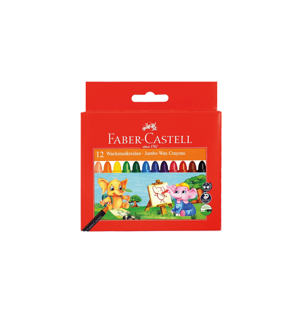 Faber-Castell Jumbo Wax Crayons 12Pcs - 1Pck