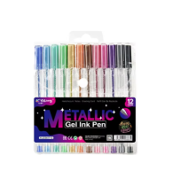 Yalong Metallic Gel Ink Pen 12Pc 1Pck