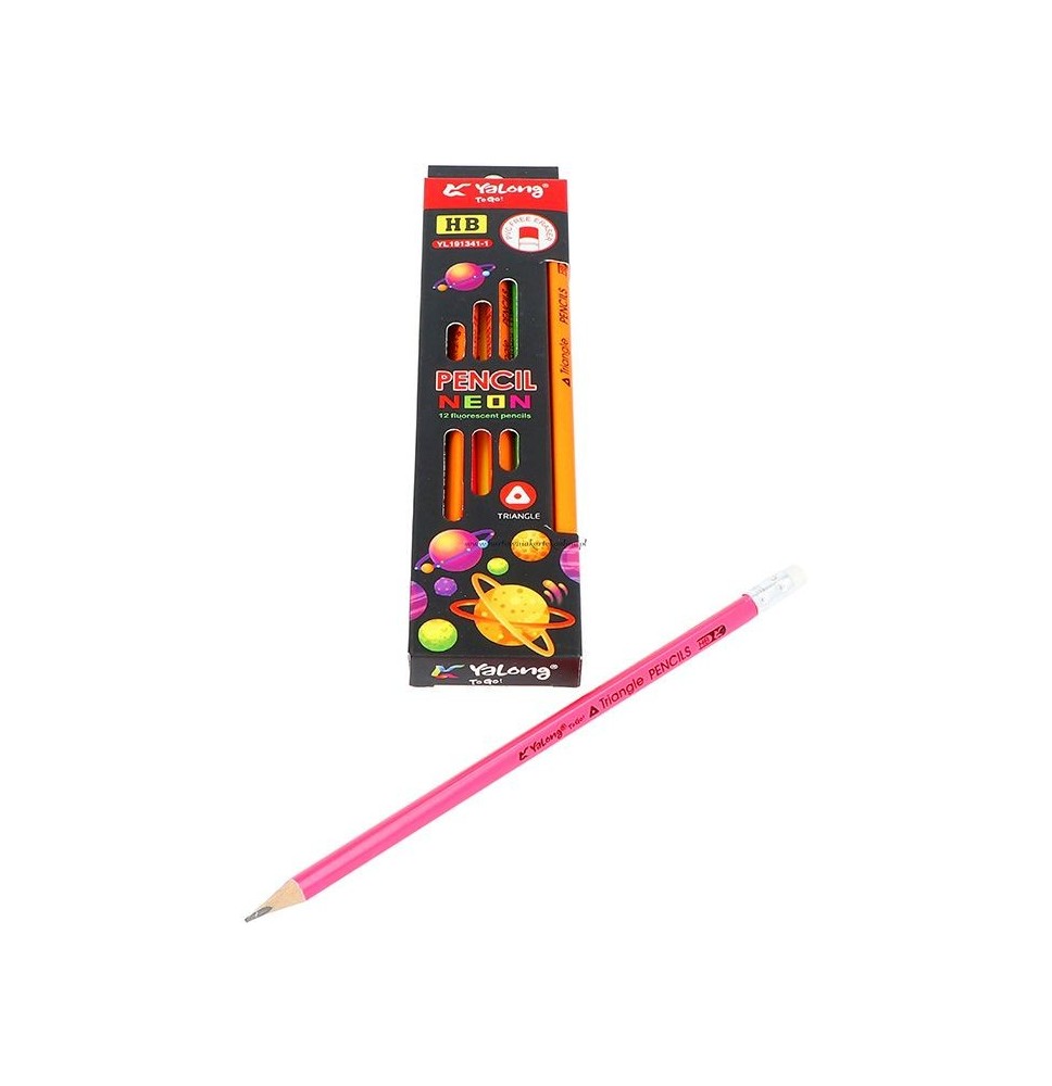 Yalong Hb Tri-Pencil Neon 12 Pcs 1Pck