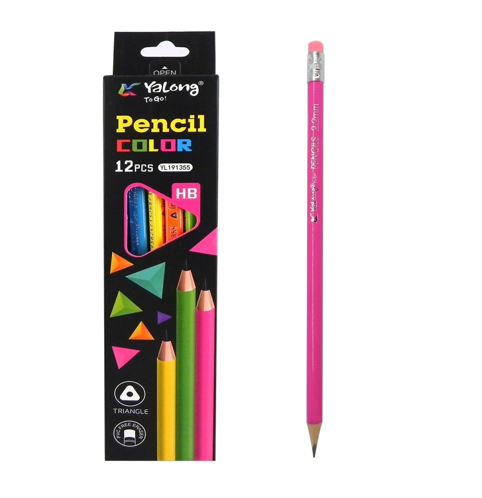 Yalong Hb Tri-Pencil 12Pcs 1Pck