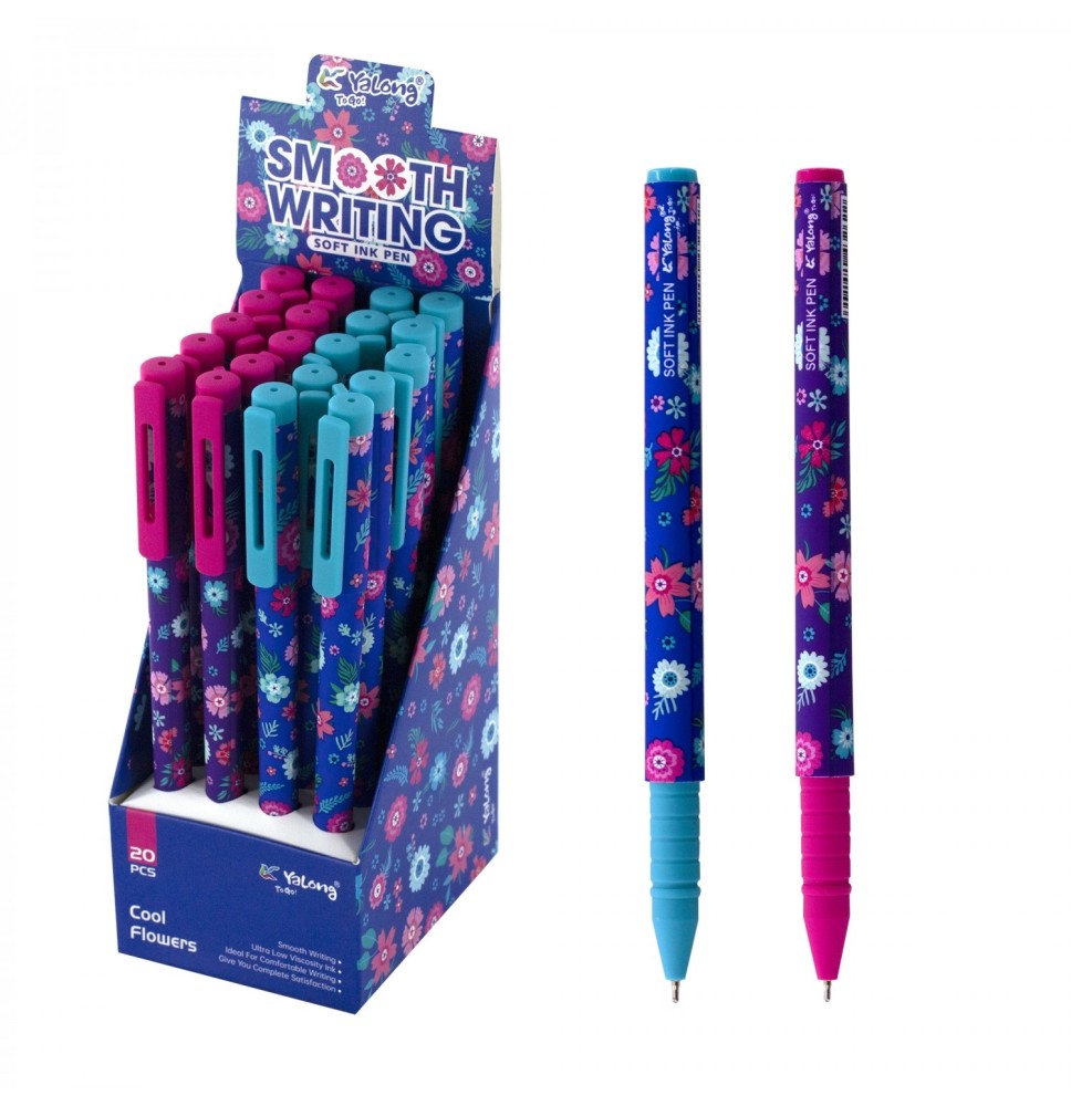 Yalong Soft Ink Pen-Cool Flower 20Pcs 1Pck