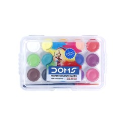 doms water colour cakes 15shades 15mm with1brush