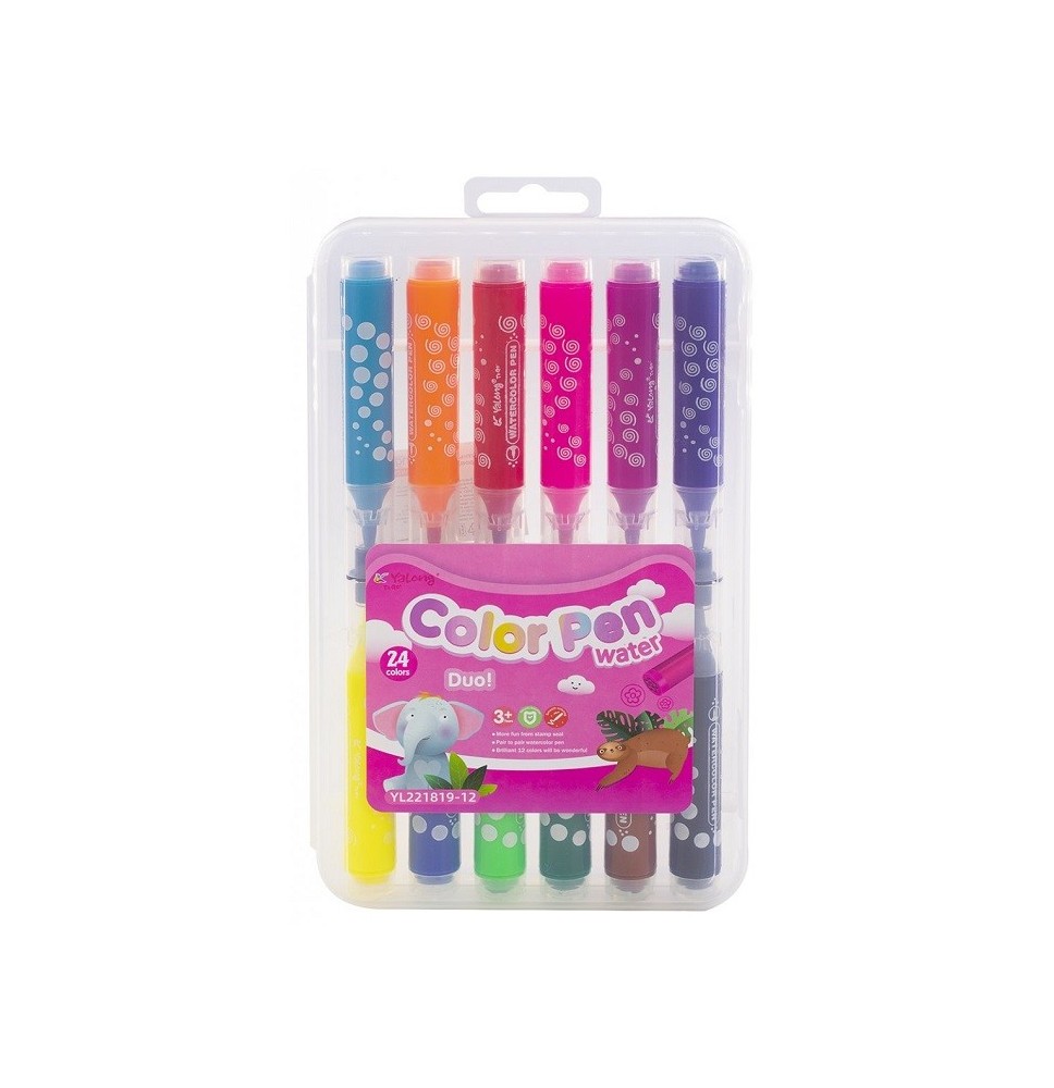 YAalong Water Color Pen-Duo 12Pcs 1Box