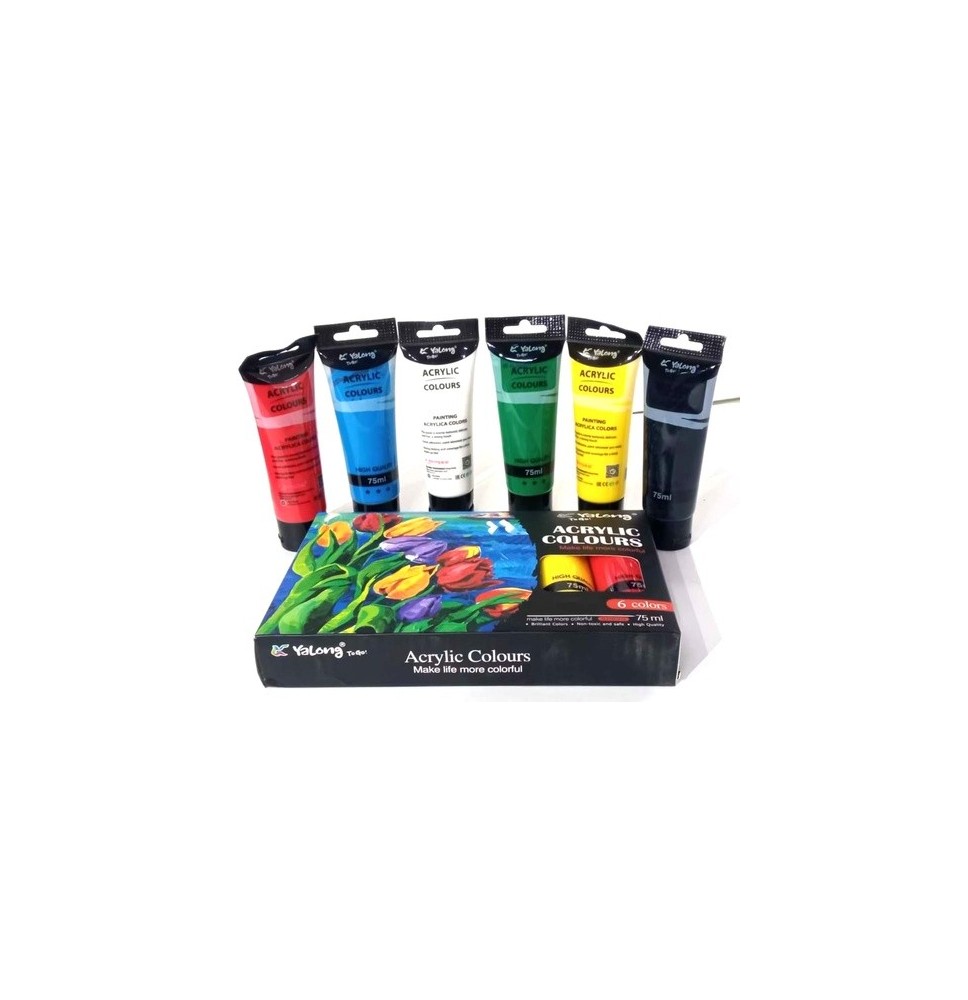 Yalong Gouache Colors 6Pcs 75ml