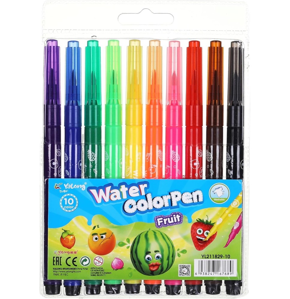 Yalong Water Color Pen Fruit 10Pc 1Pck