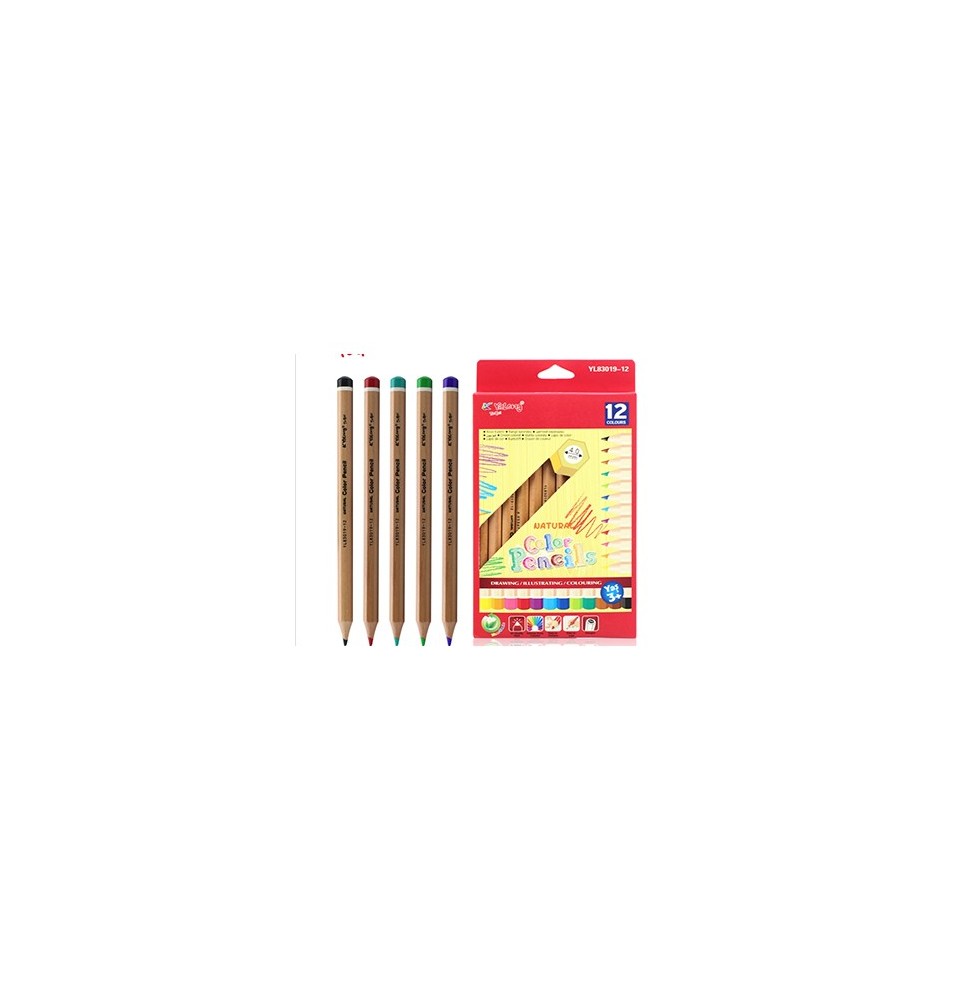 Yalong Jumbo Natural Color Pencils 12Pc 1Pck