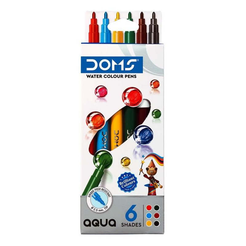 Doms Aqua Water Colour Pens 6 Shades