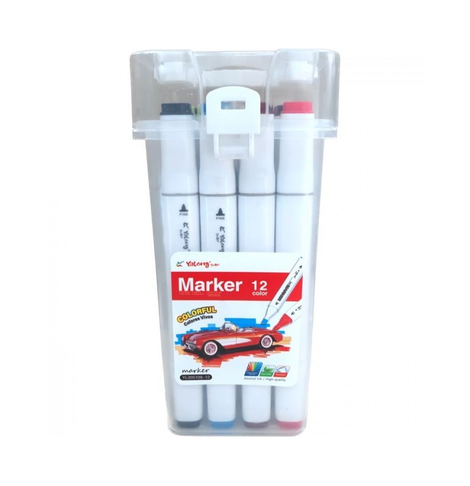 Yalong Colourful Marker 12Pc 1Pck