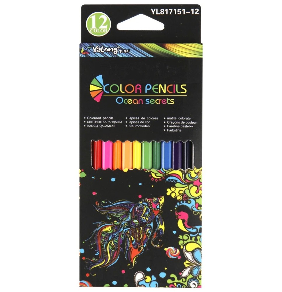 Yalong Color Pencil-Ocean Secrets 12Pc 1Pck