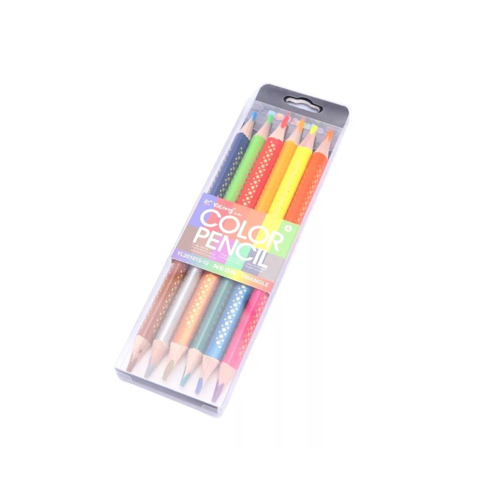 Yalong Tri-Color Pencil Neon E 6Pc 1Pck