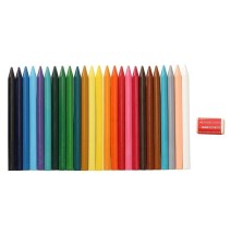 Faber-Castell 25 Erasable Plastic Crayons + Eraser and Sharpner