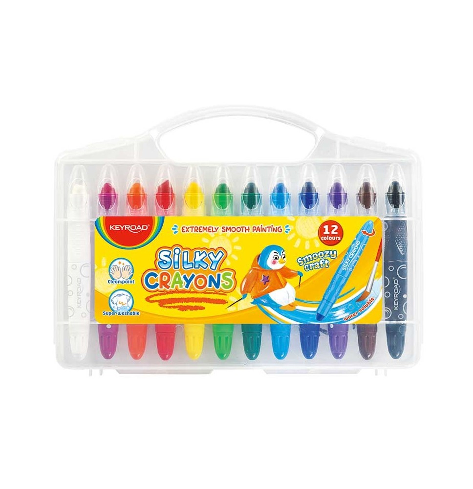 Keyroad Smoozy Craft Silky Crayons 12Pcs 1Box