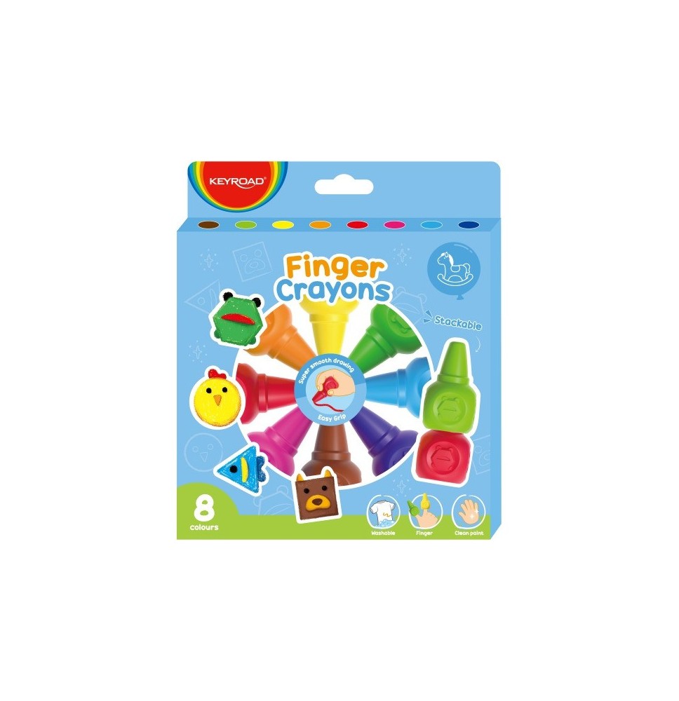 Keyroad Finger Crayons 8Pcs 1Pck