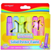 Keyroad Pastel Solid Poster Paint 6x10G 1Pck