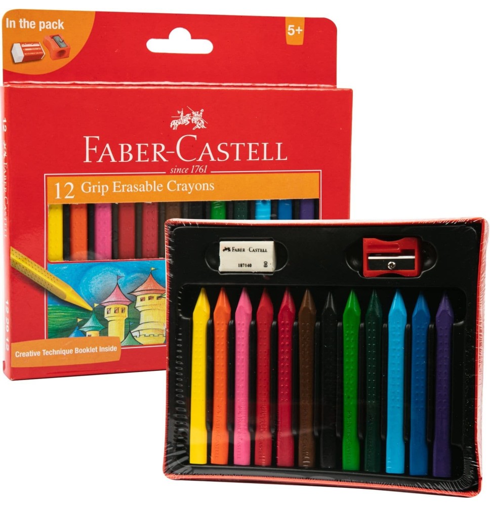 faber-castell 12 erasable crayos