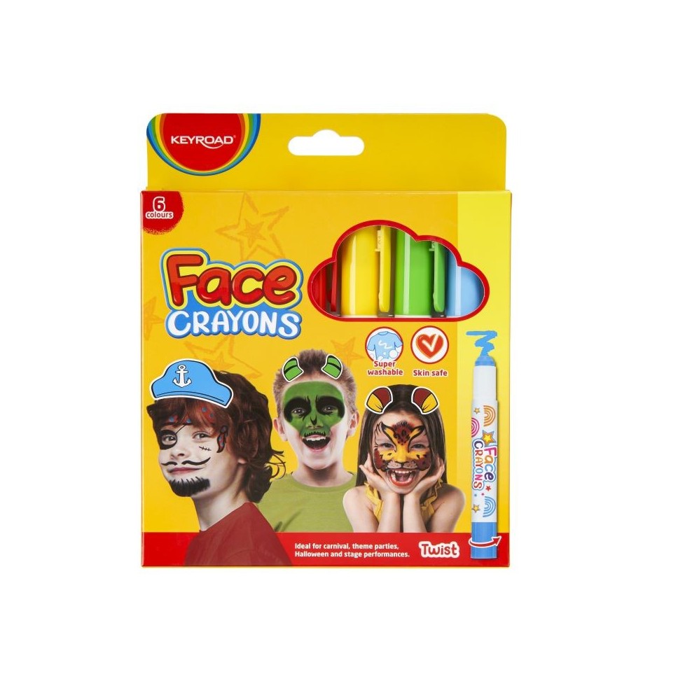 Keyroad Face Crayons 6x6G 1Pck