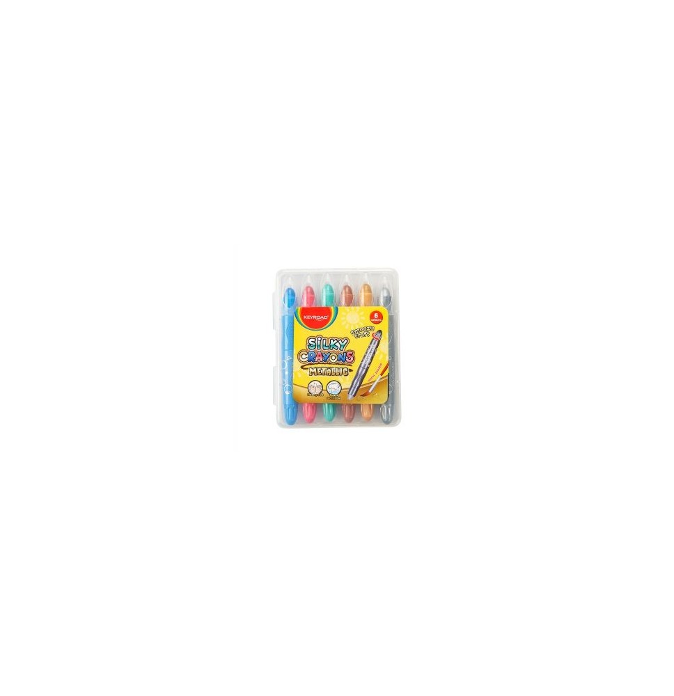 Keyroad Metallic Silky Crayon 6Pc 1Box