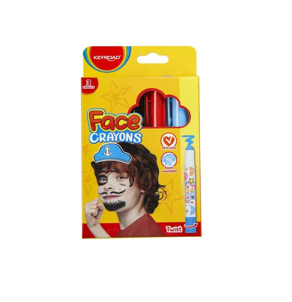 Keyroad Face Crayon 3Pcs 1Pck