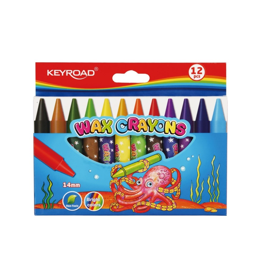 Keyroad Jumbo Wax Crayon 12Pcs 1Pck